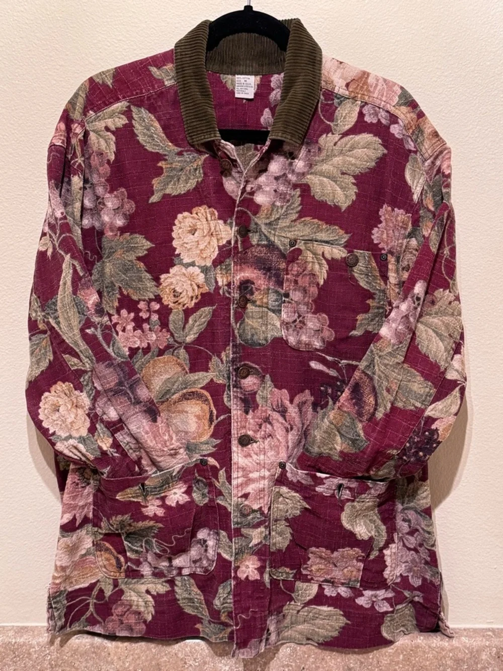 Vintage SMITH & HAWKEN Floral Print Barn / Chore Jacket - Women’s “M” - Picture 1 of 12